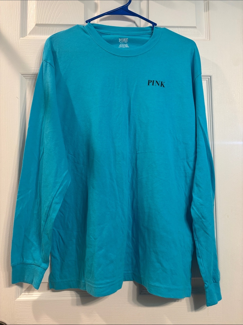 PINK Victoria's Secret Long Sleeve Crew Tee — Teal